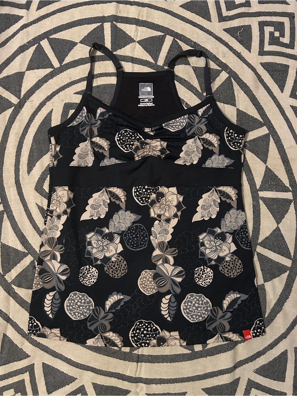 The North Face Black Floral-Print Tank Top